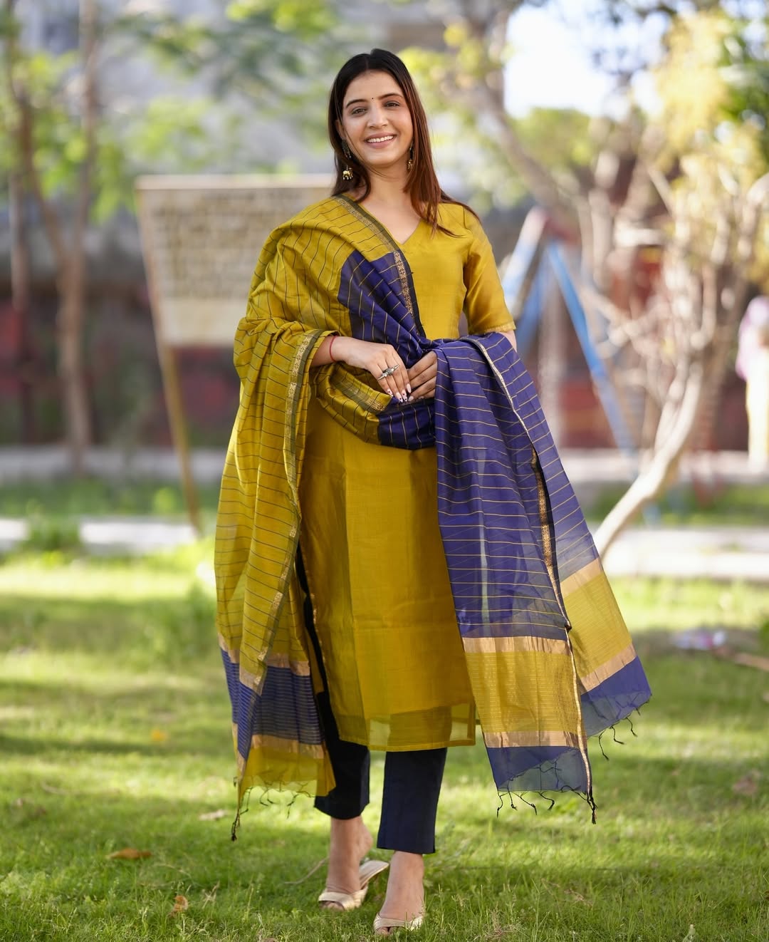 Royal Maheshwari Kurta Lined With Comfy Cotton Paired