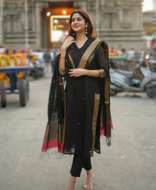 Draped In The Elegance Of Maheshwari Silk Paired